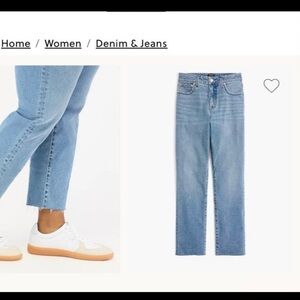 NWT J.Crew Curvy essential straight jean in all day stretch